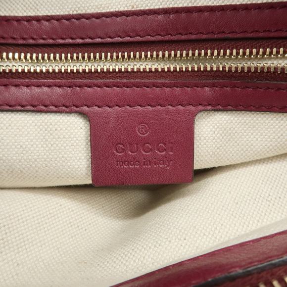 Gucci Bordeaux Reddish-Purple Hue Leather Shoulder Bag - Picture 15 of 15